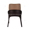 Italian minimalist brown and black leather armest chairs